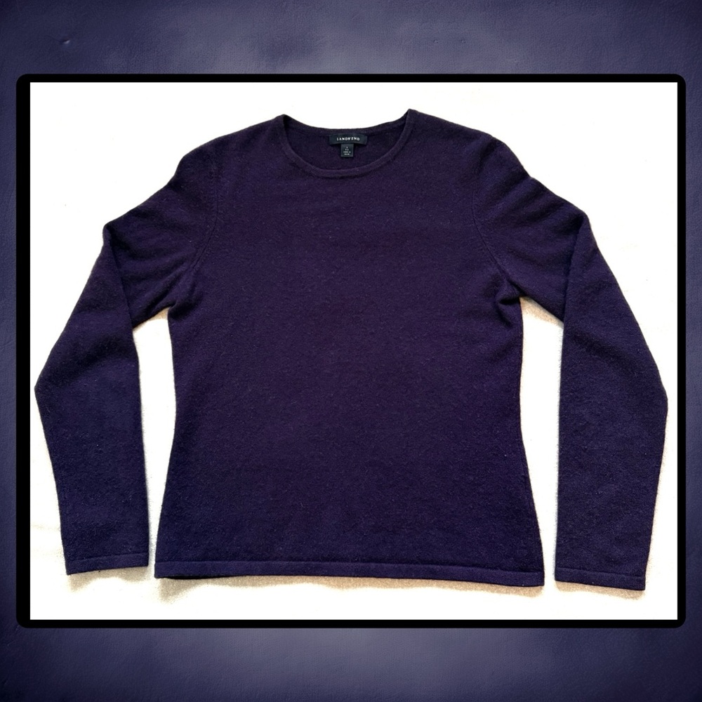 Lands' End Purple 100% Cashmere Sweater